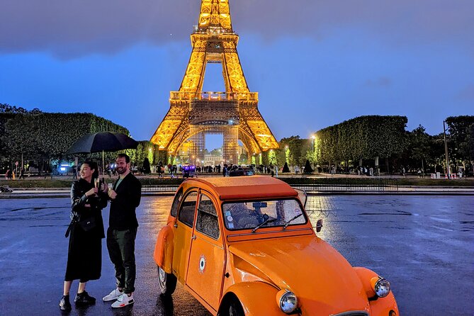 Experience the Magic of Paris By Night: A 2-Hour Iconic 2CV Tour - The Louvre Area and the Marais: Passing the Big Stuff, Feeling the Old City