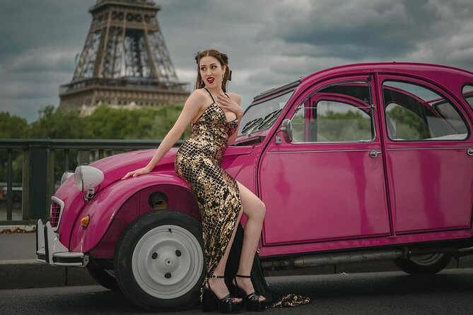 Half Day Private Tour in Paris with Pink Citroen 2CV - Champs-Élysées and the Eiffel Tower photo hit