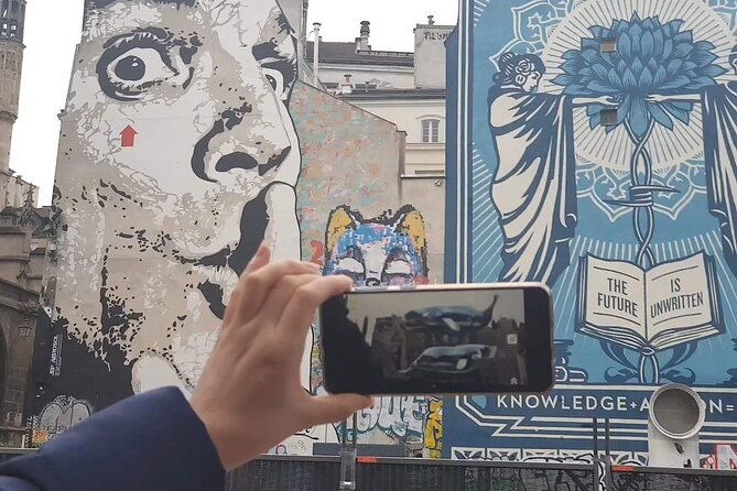 Invader Hunt - Street Art Tour of le Marais - Stop 1, Fontaine Stravinsky: kinetic art plus street art clues