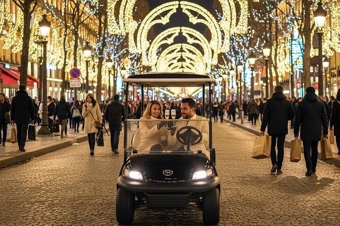 Paris by Night 2 Hour Private Golf Cart Tour - Louvre glass pyramid at night: the calm photo stop