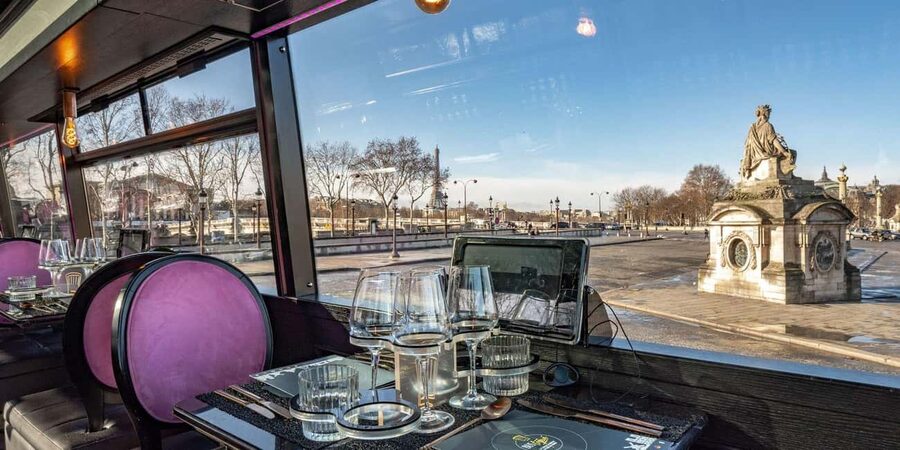 Paris: Champs Elysées Bus Toqué w/Lunch & Glass of Champagne - A Double-Decker Lunch Tour That Works When You Have Limited Time