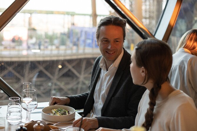 Paris Early Evening Dinner at Eiffel Tower's Madame Brasserie - The Eiffel Tower deck after dinner: making the view count