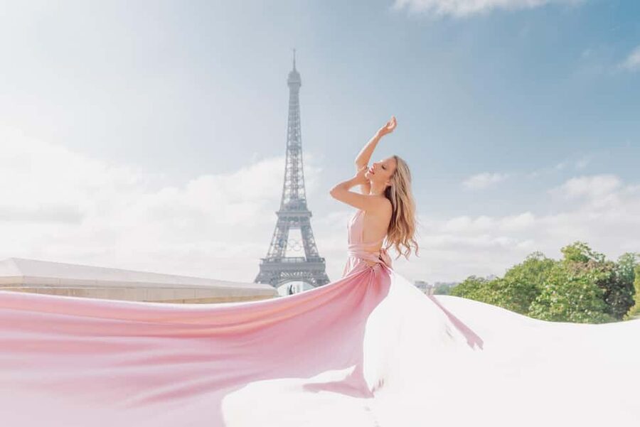 Paris: Eiffel Tower Glamor Photoshoot with Dress Options - Should you book this Eiffel Tower Flying Dress photoshoot?