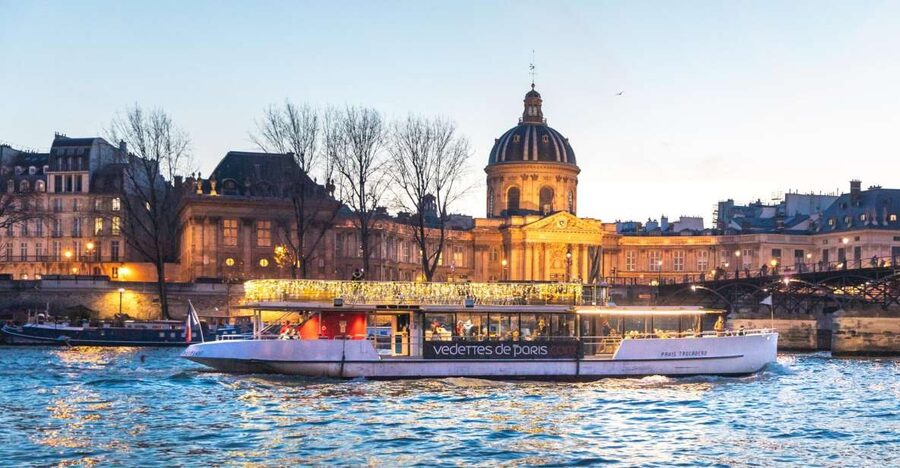 Paris: Evening River Cruise with Music - Paris After Dark From a 100% Electric Boat