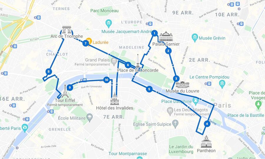 Paris: Tootbus Hop-on Hop-off (Optional River Cruise) - Arc de Triomphe and Champs-Elysées photo turns