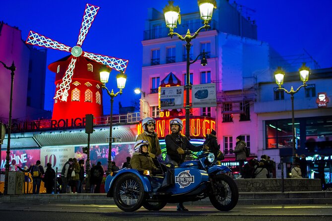 Paris Vintage Tour by Night on a Sidecar with Champagne - The retro sidecar setup and how to plan for comfort