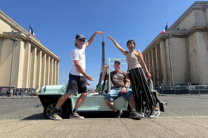 Private 3 - Hour Must-See Paris Tour by Golf Cart Mini Moke - Notre-Dame from Place Saint-Michel: the best kind of quick photo stop